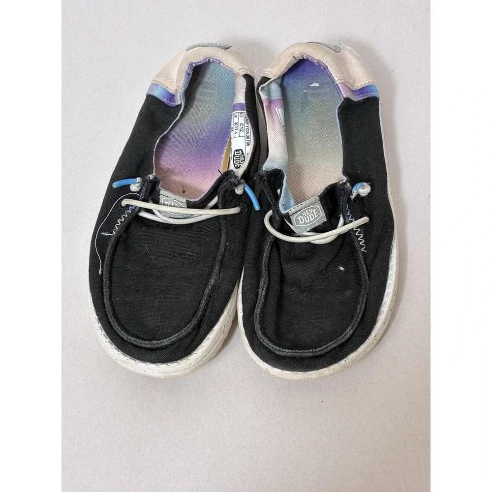 Hey Dude Wendy Kids Sz C12 Black Slip On Casual